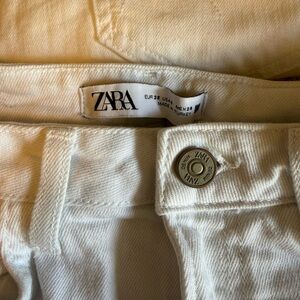 ZARA White flare split hem jeans